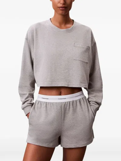Calvin Klein Underwear Logo-waistband Cotton Pajamas In Gray