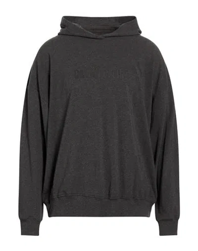 Calvin Klein Underwear Man Sweatshirt Charcoal Size L Cotton, Elastane In Black