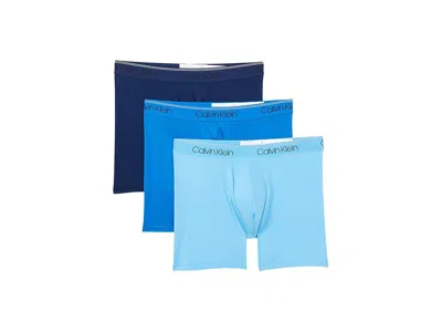 Calvin Klein Underwear Micro Stretch Boxer Brief 3-pack In Blue