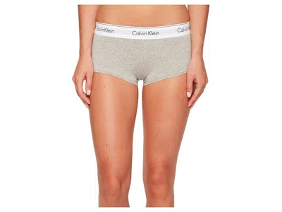 Calvin Klein Underwear Modern Cotton Boyshort Women's Underwear Grey Heather: Xs (women's 0-2), Cotton/jersey/modal In Gray