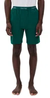 Calvin Klein Underwear Modern Cotton Stretch Sleep Shorts Turf In Green