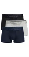 Calvin Klein Underwear Modern Modal 3-pack Trunks Black/shoreline/grey Heather In Black/shoreline/grey Heather