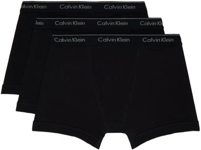 Calvin Klein Underwear Three-pack Black Boxer Briefs In 001 - Black