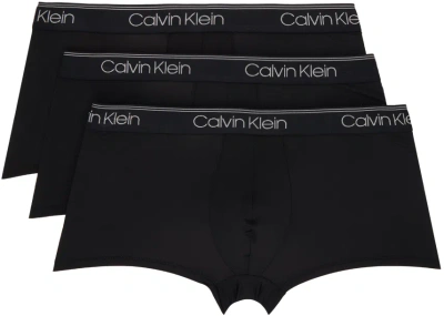 Calvin Klein Underwear Three-pack Black Boxers In 001 - Black