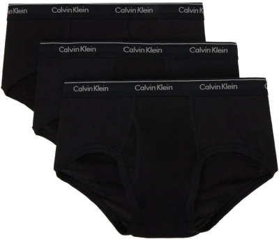 Calvin Klein Underwear Three-pack Black Classics Briefs In 001 - Black
