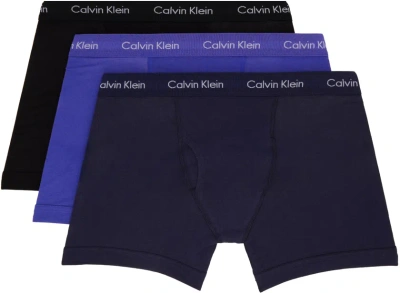 Calvin Klein Underwear Three-pack Multicolor Boxer Briefs In 905* – Blue