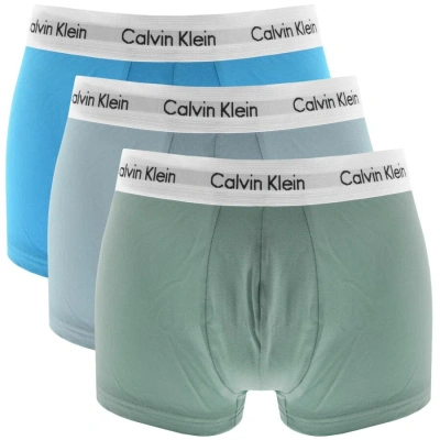 Calvin Klein Underwear Three Pack Trunks In Blue