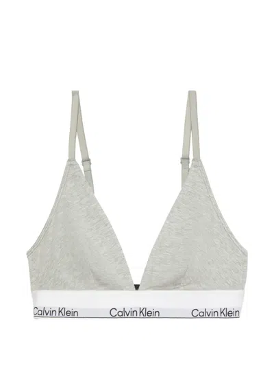 Calvin Klein Underwear Triangle-design Bra In Gray