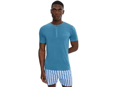 Calvin Klein Underwear Ultra Soft Modal Short Sleeve Henley In Blue