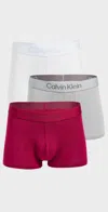 Calvin Klein Underwear Ultra Soft Modal Trunks 3 Pack Greatest Grey/beet Red/icy Grey In Multi