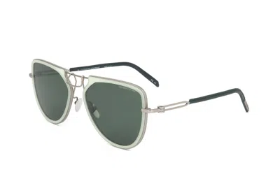 Calvin Klein Unisex 57 Mm Green Sunglasses In Silver