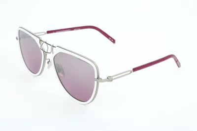 Calvin Klein Unisex 57 Mm White Sunglasses In Brown