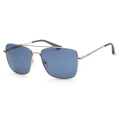 Calvin Klein Unisex 57mm Silver Sunglasses In Blue