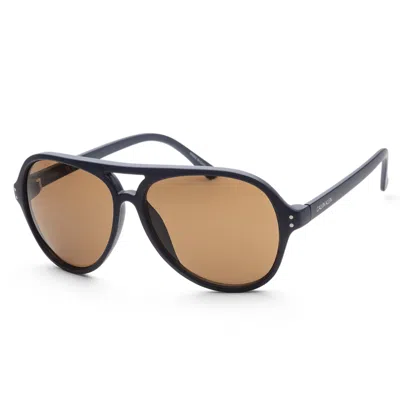Calvin Klein Unisex 58mm Matte Navy Sunglasses In Beige