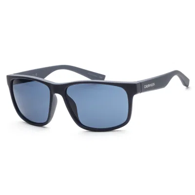 Calvin Klein Unisex 59mm Matte Navy Sunglasses In Blue