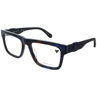 Calvin Klein Unisex Blue Square Eyeglass Frames Ckj-ckj23647-400-54 In Black
