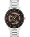 Calvin Klein Unisex Iconic Automatic Silver Stainless Steel Bracelet Watch 40mm In Silver