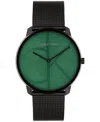 Calvin Klein Unisex Iconic Ionic Plated Black Stainless Steel Mesh Bracelet Watch 40mm In Black