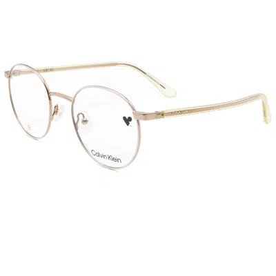 Calvin Klein Unisex 49mm White Opticals In Gold