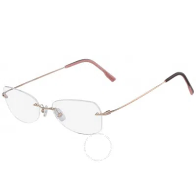 Calvin Klein Unisex Rose Gold Tone Rectangular Eyeglass Frames Ck533-278053 In Pink/rose Gold Tone/gold Tone