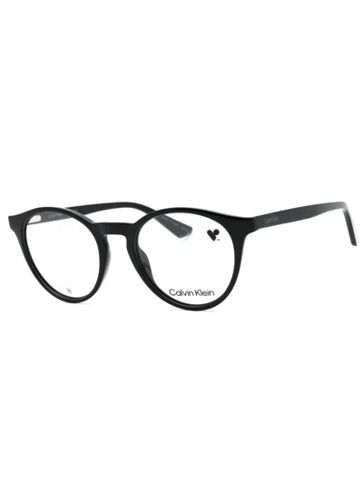 Calvin Klein Unisex Round Frame Eyeglasses Ck23549 In Black