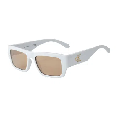 Calvin Klein Unisex Sunglasses  Ckj22635s-100  54 Mm Gbby2 In White