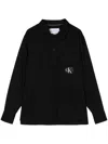 Calvin Klein Utility Logo-print Buttoned Shirt In Black