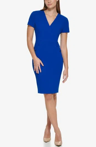 Calvin Klein V-neck Button Sheath Dress