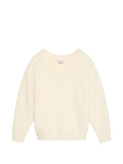 Calvin Klein V-neck Long-sleeve Jumper In Neutral