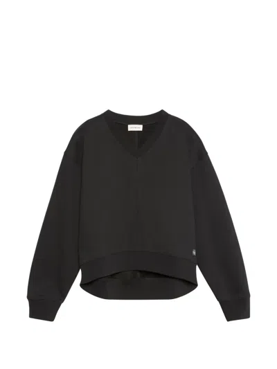 Calvin Klein V-neck Long-sleeve Sweater In Black