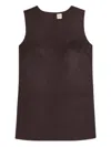 Calvin Klein Double-faced Wool Dress In Brown