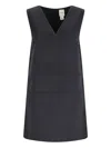 Calvin Klein V-neck Shift Mini Dress In Black