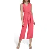 Calvin Klein V-neck Sleeveless Crop Wide Leg Jumpsuit
