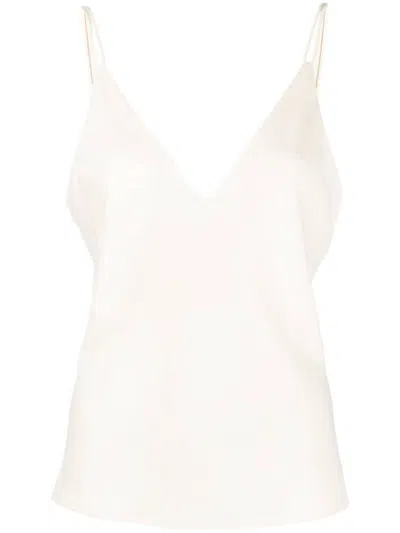 Calvin Klein V-neck Sleeveless Top In 中性色
