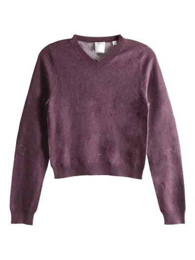 Calvin Klein V-neck Sweater In Purple