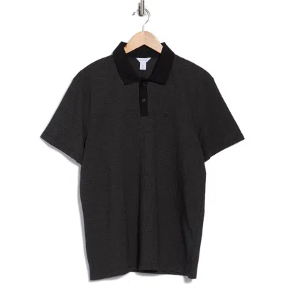 Calvin Klein Variegated Jacquard Polo In Black
