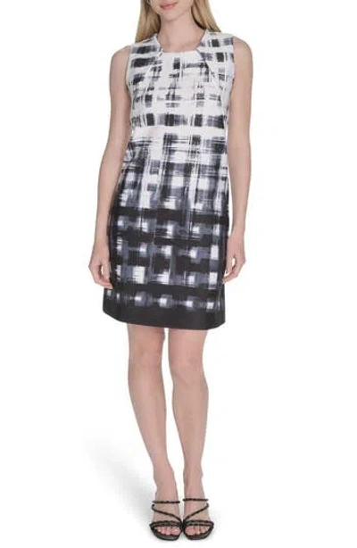 Calvin Klein Variegated Print Sheath Dress In Multi