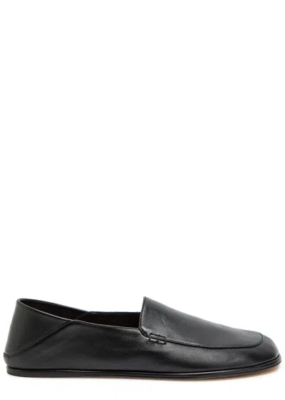 Calvin Klein Vela Leather Loafers In Black
