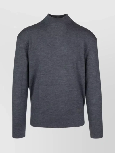 Calvin Klein Versatile Ribbed Crew Neck Sweater In Grey
