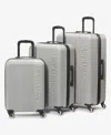 Calvin Klein Verticalism 3 Piece Luggage Set In Heather Gray