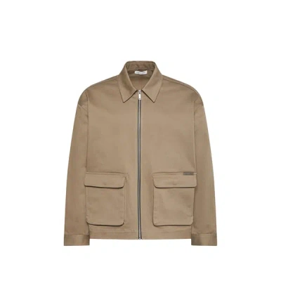 Calvin Klein Veste En Coton Mélangé In Brown