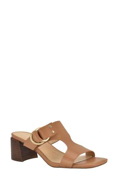 Calvin Klein Vevia Slide Sandal In Medium Natural Leather