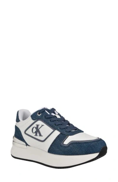 Calvin Klein Vidya Sneaker In Medium Blue