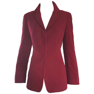 Pre-owned Calvin Klein Vintage  Collection 1990s Burgundy Maroon Size 4 /6 Blazer Jacket In Red