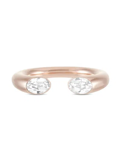 Pre-owned Calvin Klein Vintage Crystal-embellished Ring In Pink