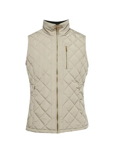 Pre-owned Calvin Klein Vintage Quilted Zip-up Gilet In Neutral