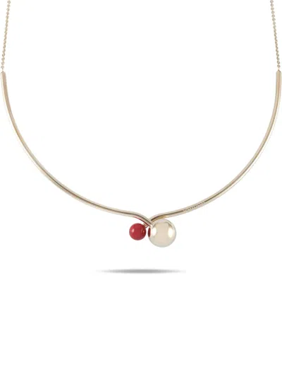 Pre-owned Calvin Klein Vintage Sphere-design Necklace In Pink
