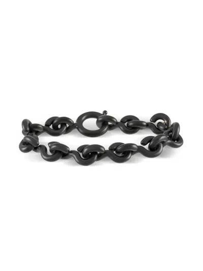 Pre-owned Calvin Klein Vintage Stainless Steel Bracelet In Black