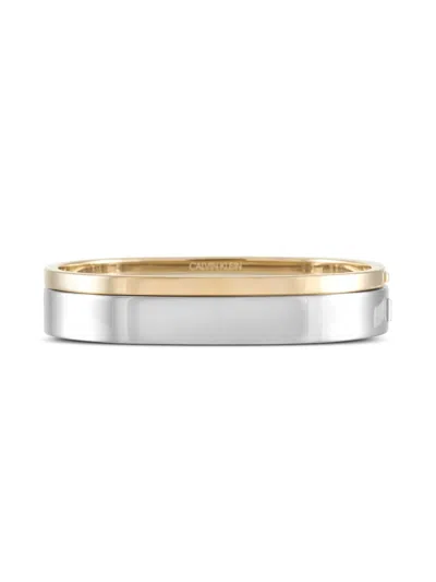 Pre-owned Calvin Klein Vintage Stainless Steel Bracelet Set In Yellow