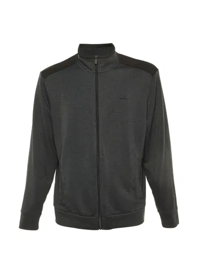 Pre-owned Calvin Klein Vintage Zip-up Jersey Jacket In Gray